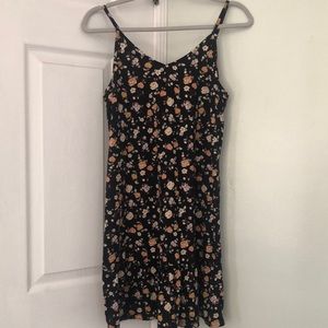 Floral Strapped Knee-Length Dress